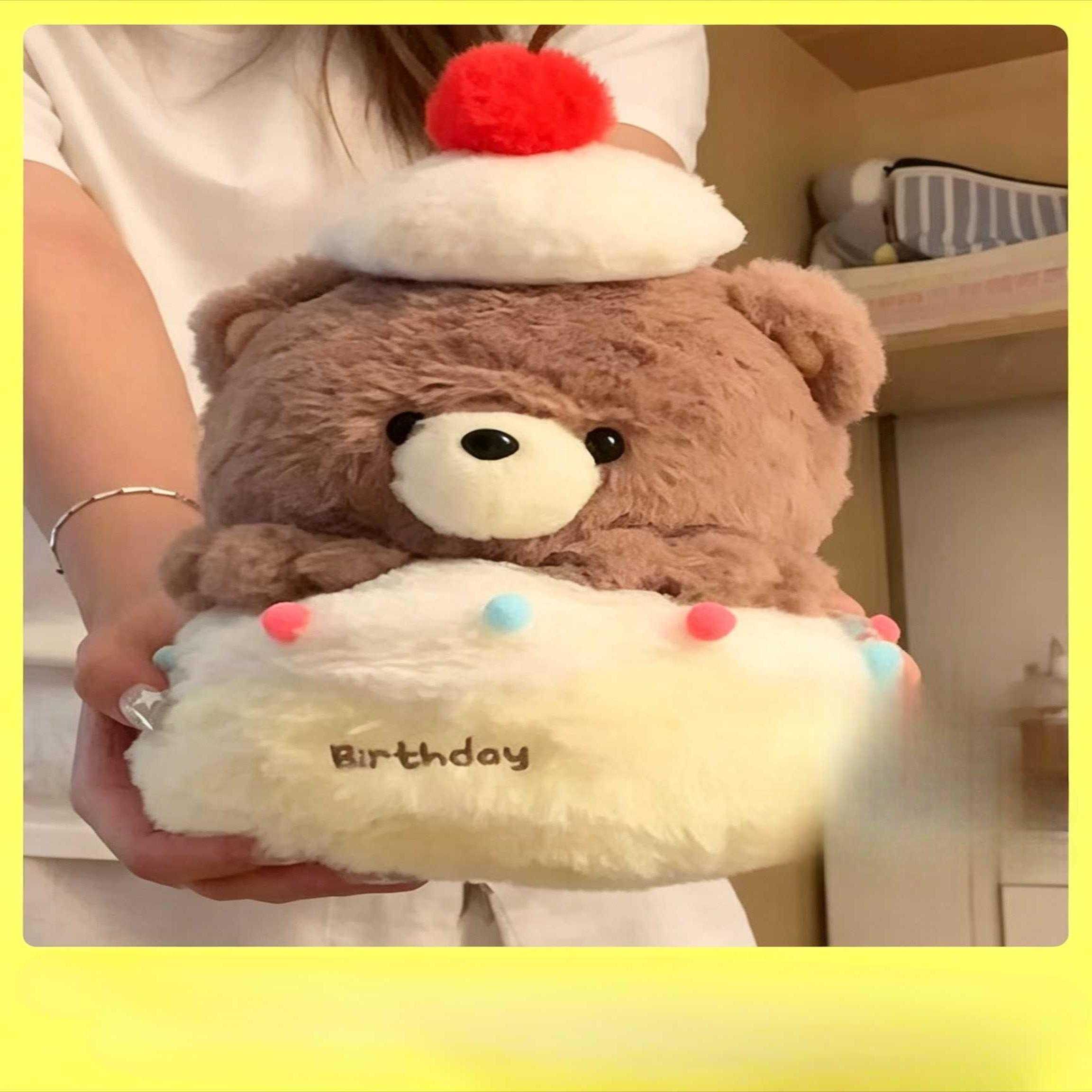 生日礼物女生抽拉横幅小熊蛋糕玩偶娃娃公仔送女孩子闺蜜生日快乐