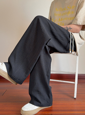 2026 春季新款 内景新中式仿麻直筒裤M-5XL HK26103