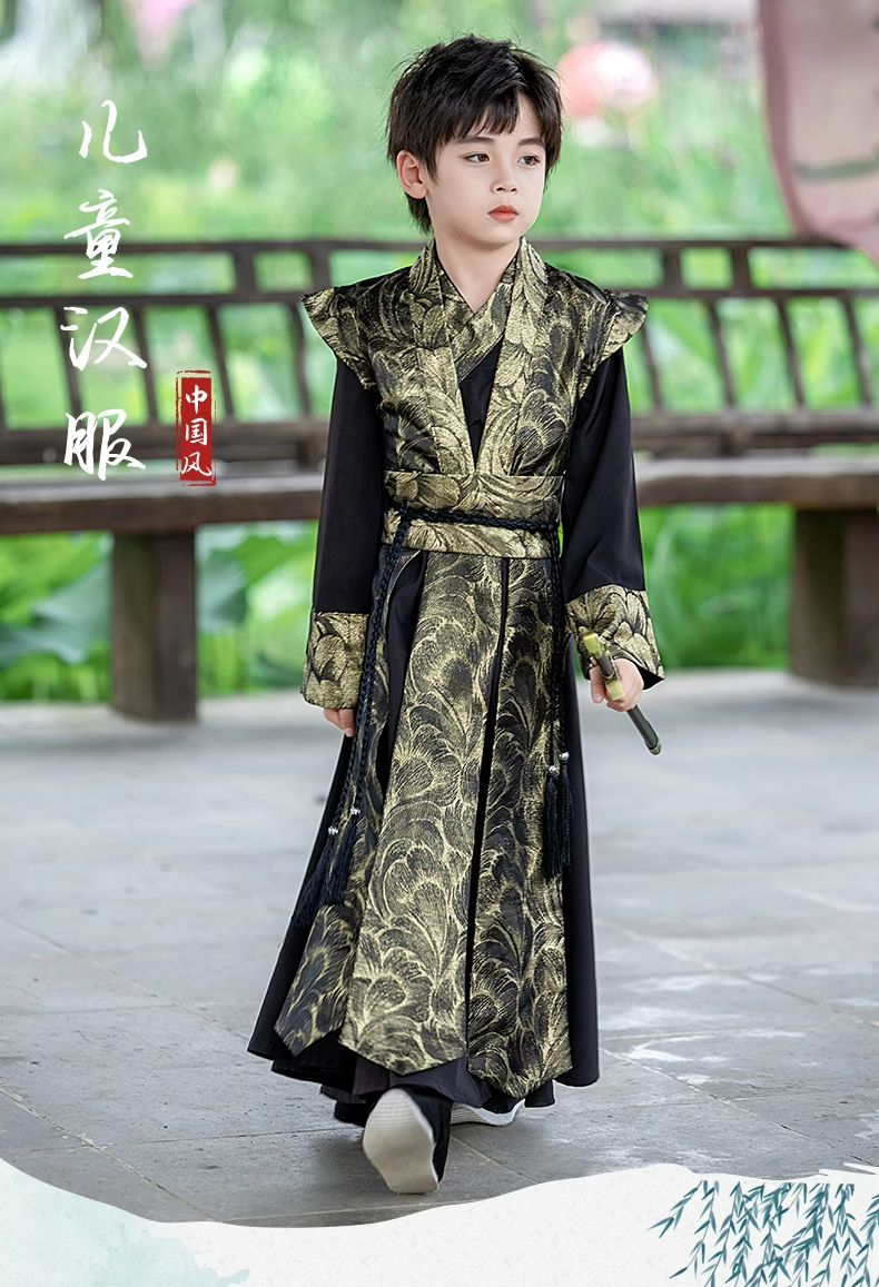 男童汉服春装新中式高级演出服小少爷古风中国风唐装儿童春秋帅气