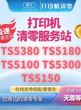 佳能TS5150 TS5380 TS5100 TS5300打印机在线远程废墨清零服务