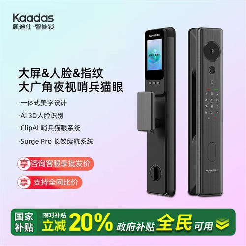 凯迪仕智能门锁大屏家用