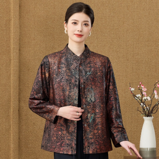 高端海宁2026秋季新款真皮皮衣女宽松中老年妈妈立领绵羊皮外套单