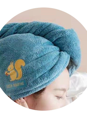 极速Thickening print hairv-dorying cap super water-absorbing