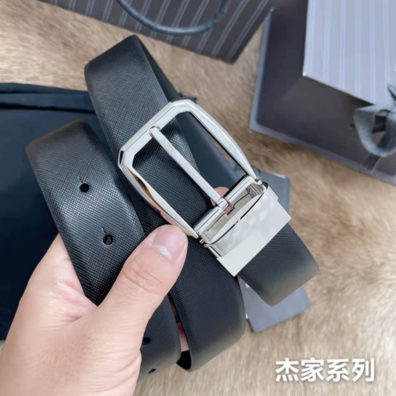 双面可用耐磨真皮腰带