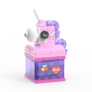 迪库中国积木糖果派对积木套装小熊巧克力星空飞碟女生闺蜜礼物