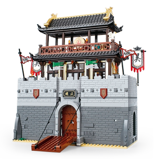 迪库三国小侠系列攻城车主城角楼城墙玩具三国演义拼插积木城池