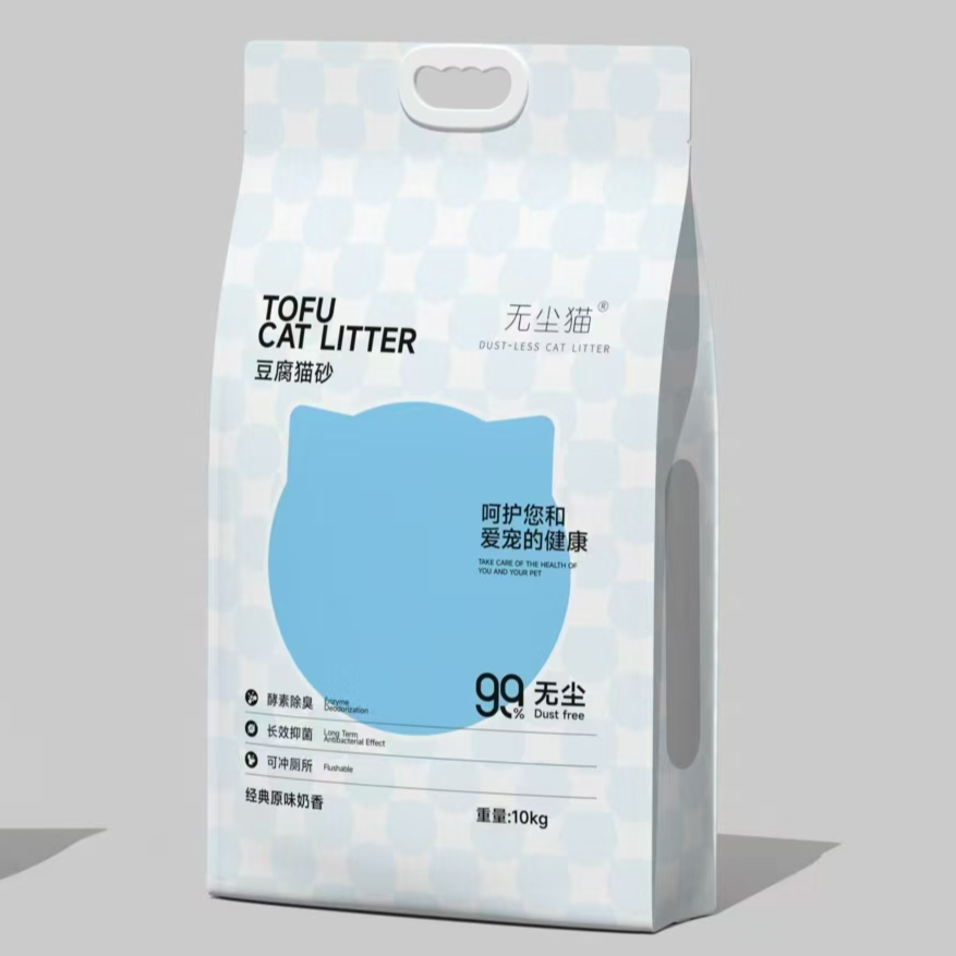 无尘猫纯豆腐猫砂10kg超低尘巨除臭可充厕所植物猫砂不易沾底