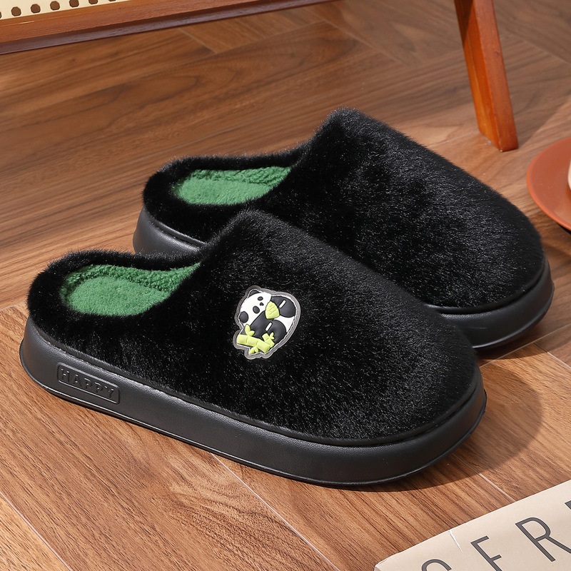 室内用情侣居家士棉拖鞋男冬天保暖防滑底新款女冬季加厚毛毛拖鞋