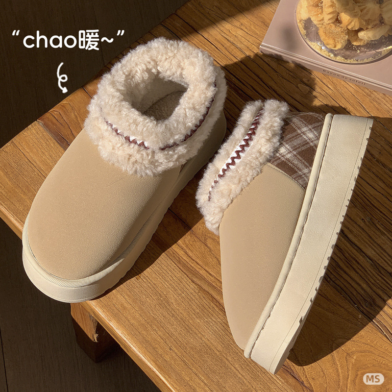 2025冬季新款棉拖鞋女防滑居家加绒加厚室内月子鞋保暖棉鞋外穿