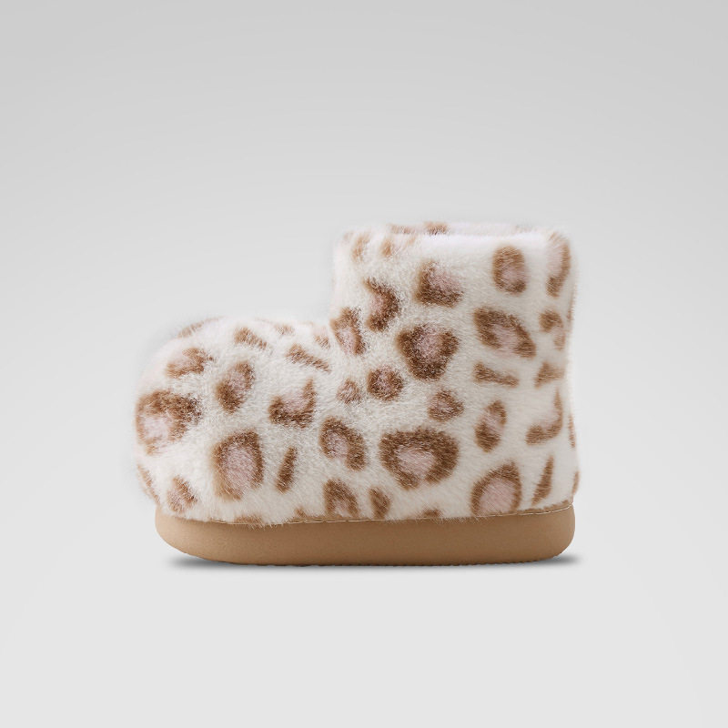 冬季室内豹纹棉靴女居家保暖厚底毛绒包跟棉拖鞋男士外穿情侣棉鞋,女鞋,其他拖鞋,淘宝优惠券,粉丝福利购,淘宝优惠卷
