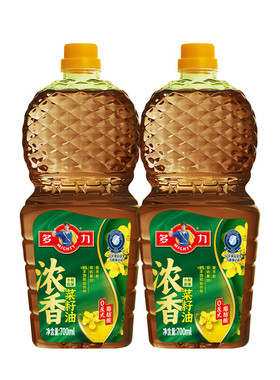 多力浓香菜籽油700ml*2瓶  小榨风味 低芥酸 非转基因食用油小瓶