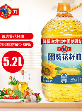 多力菁选葵花籽油5.2L 零反式脂肪酸 富含维生素E去壳压榨 食用油