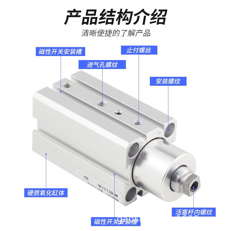 QDK平面型0度穿板型回转夹紧下压转角90度气缸BDK20/25/32/40-5