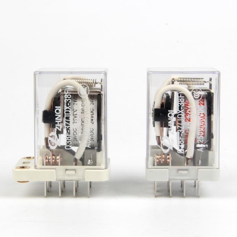 厂家JQX-38F大功率大电流40A中间继电器带底座交流220/DC24/12V