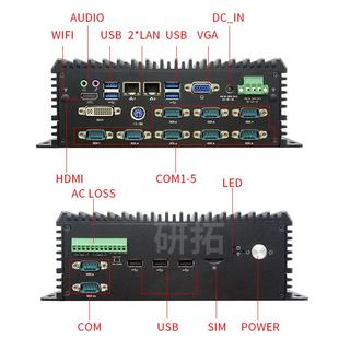 研拓工控5G双网10串三显工控主机i5i7 8565U8265迷你工业电脑宽压