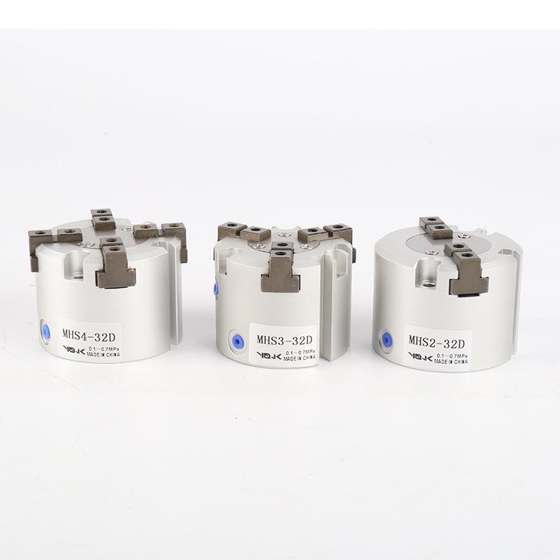 SMC型二爪三爪四爪 气动卡盘手指 气缸MHS2/3/4-16D20D25D32D40D