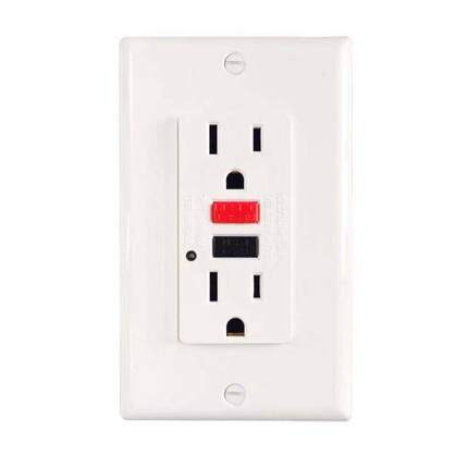 美式GFCI漏电保护插座接地故障保护LED灯插座带面板