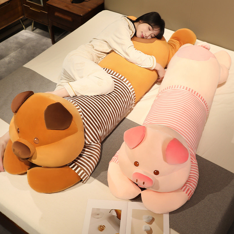 趴趴猪公仔可爱毛绒玩具小猪大玩偶女孩睡觉长条抱枕侧睡夹腿娃娃