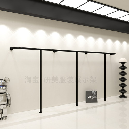 服装店展示架上墙陈列架烤漆黑色简约挂衣架网红女装店专用货架