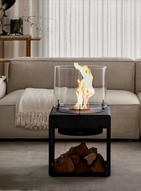 真火酒精壁炉无烟取暖器家用高端家装道具样品间客厅火焰装饰摆件