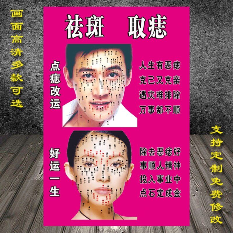 图片 面部美容院去斑修u复雀斑黑痣广告画海报美容店挂图挂画