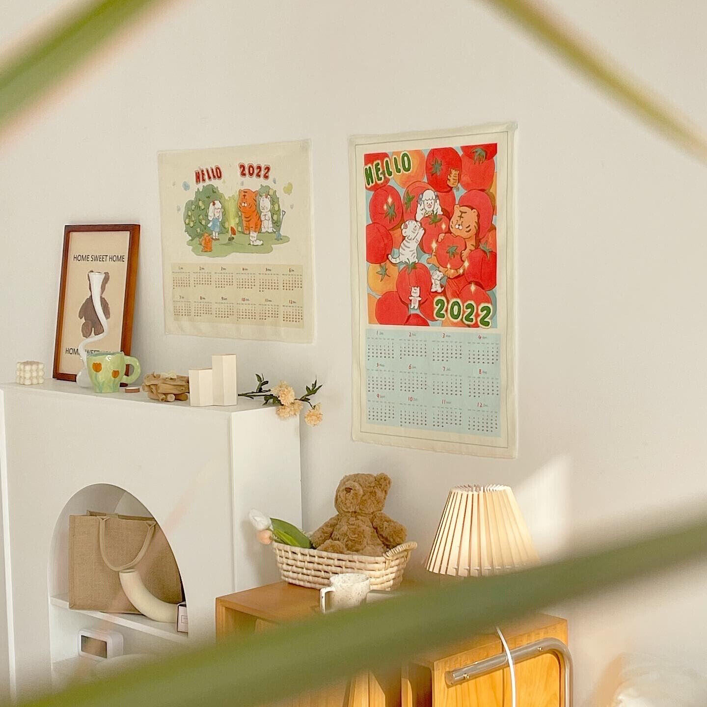 极速2X022 calendar hanging cloth inrs windM Tiger year cute