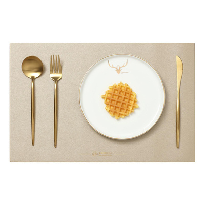 好货Nordic ins leather Western n placemat waterproof oil-pro