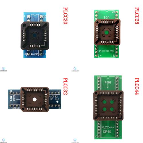 RT809H T48 T76烧录器编程器 PLCC44 32 28 20脚 读写 烧写转换座