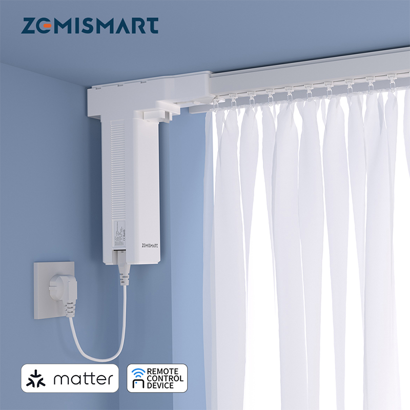 zemismart苹果HomeKit直连智能电动开合帘轨道手拉启动三档调速