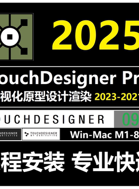 TouchDesigner Pro 2025 2023 2022 21 软件远程安装Win/Mac M1-8