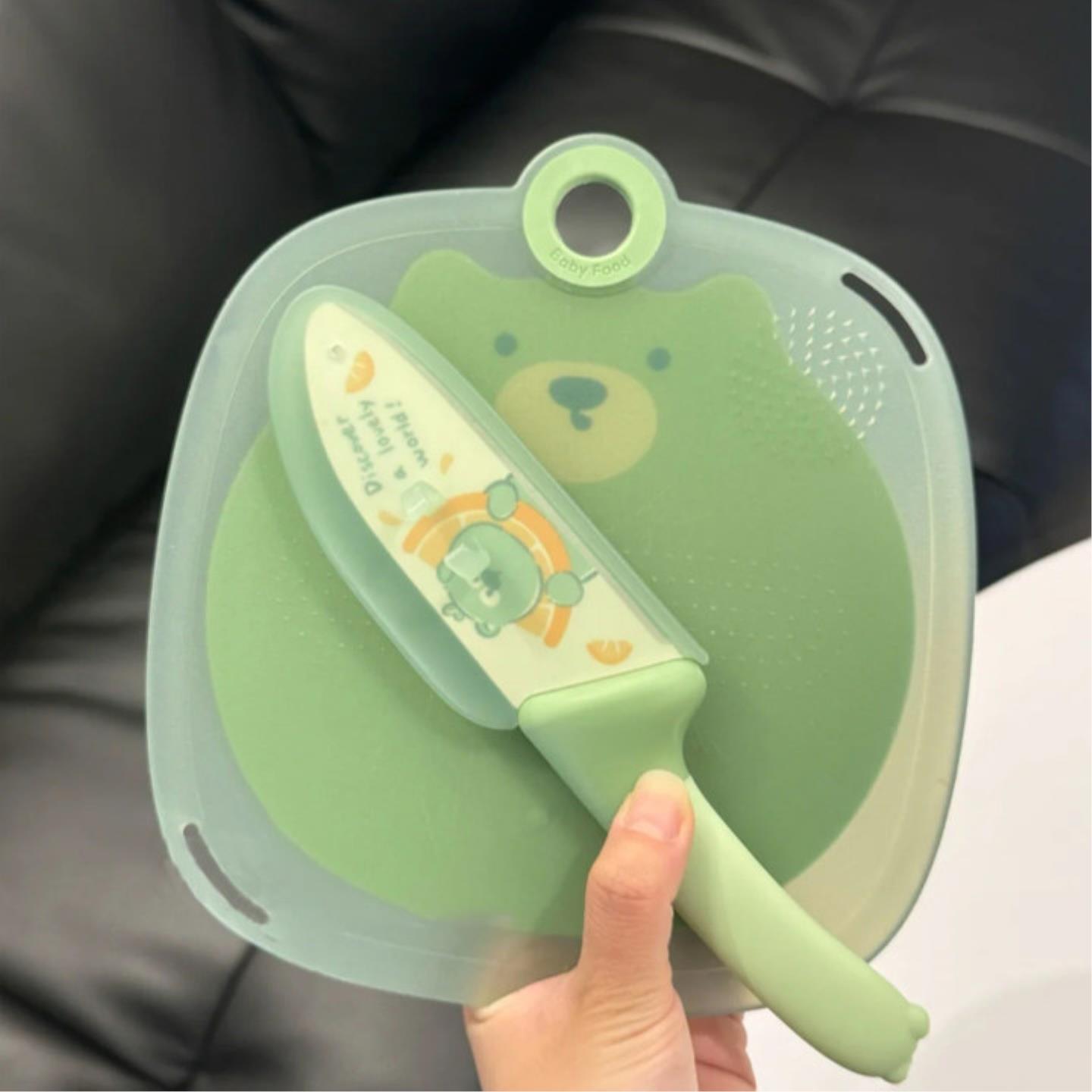 卡通小熊菜板防霉抗菌食品级宝宝辅食板可研磨不易留痕小砧板案板