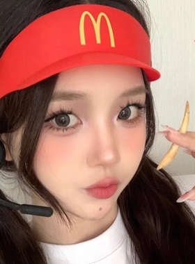 小红书同款麦当劳帽子收银员对讲机玩具儿童乐园过家家遮阳自拍帽