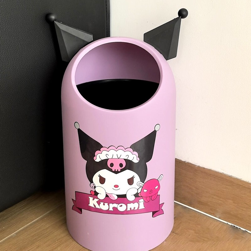 库洛米垃圾桶家用2024新款厨房客厅高颜值ins风宿舍可爱大容量桶