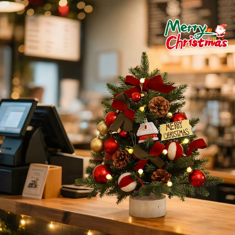 桌面圣诞树christmas tree迷你小摆件圣诞场景布置店铺公司聖誕樹