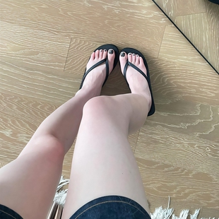 【巨显腿细】坡跟拖鞋女夏季外穿防滑不磨脚小个子增高厚底人字拖