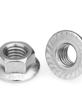 M8M10M12不锈钢304细牙法兰螺母六角防滑防松螺丝帽x1*1.25*1.5mm