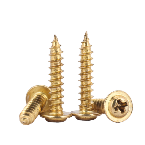 碳钢镀金色圆头带垫自攻螺丝钉