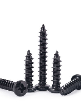 不锈钢黑色圆头自攻螺丝PA十字盘头电子小螺钉木牙螺钉M2M3M4M5M6