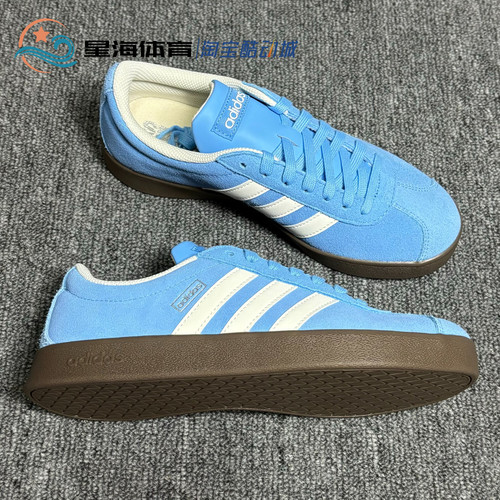 阿迪达斯adidas Court Vl CLASSIC男女休闲防滑板鞋蓝T头鞋JS4594