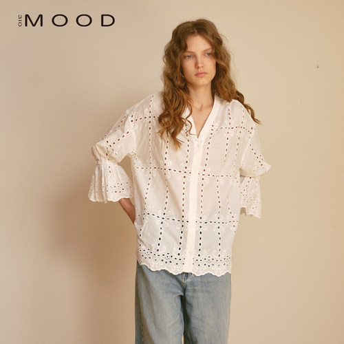 310MOOD白日梦浮雕绣花衬衫