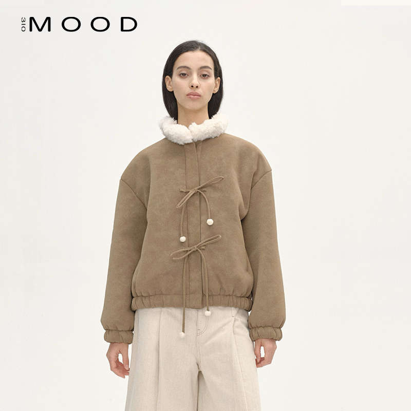 310MOOD花苞领毛球泰迪外套