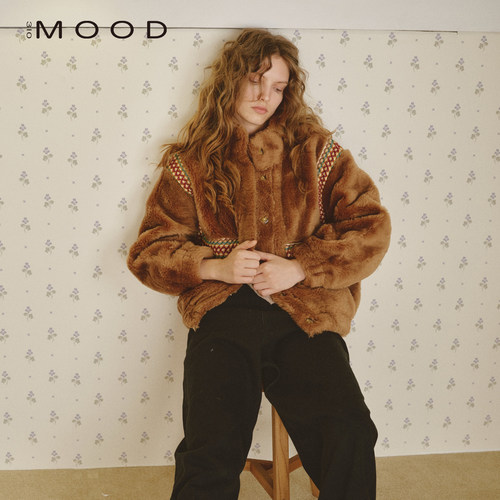 310MOOD彩织泰迪外套上衣女