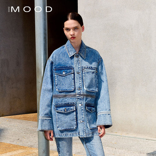 310MOOD可拆卸廓形牛仔夹克