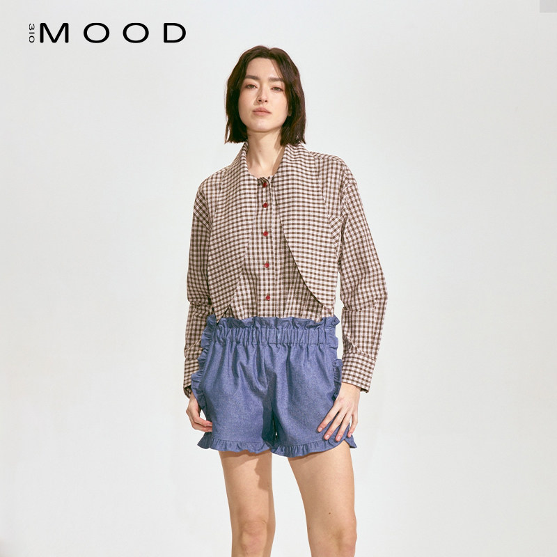 310MOOD格纹系领衬衫2025新款