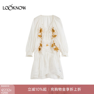 ice dust x LOOKNOW设计师品牌2026年春夏新品V领抓皱花小衫