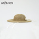 SCHA设计师品牌LOOKNOW春秋宽檐蓝色系带草帽男女同款