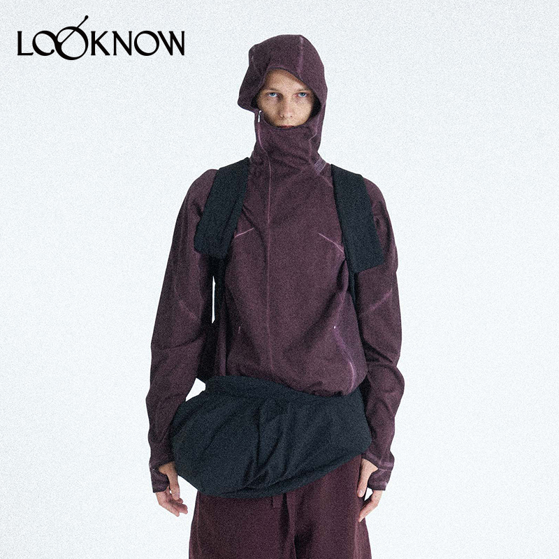 ATTEMPT栗紫色连帽脏染卫衣