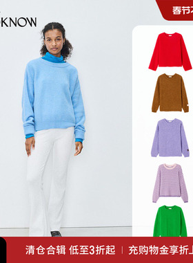 American Vintage X LOOKNOW2025年秋季新款圆领毛衣女