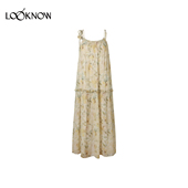LAND LOOKNOW2026春夏新品 多色花卉雪纺吊带连衣裙