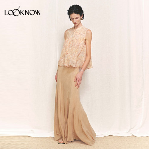 auti seminario X LOOKNOW设计师品牌26春夏新品斜裁炒色大摆裙